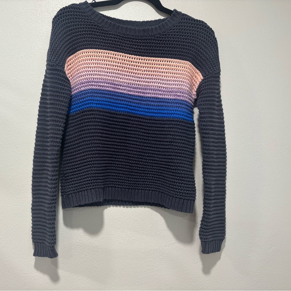 Aeropostale knit Striped Navy and Pink Women's Sweater size XS Y2K